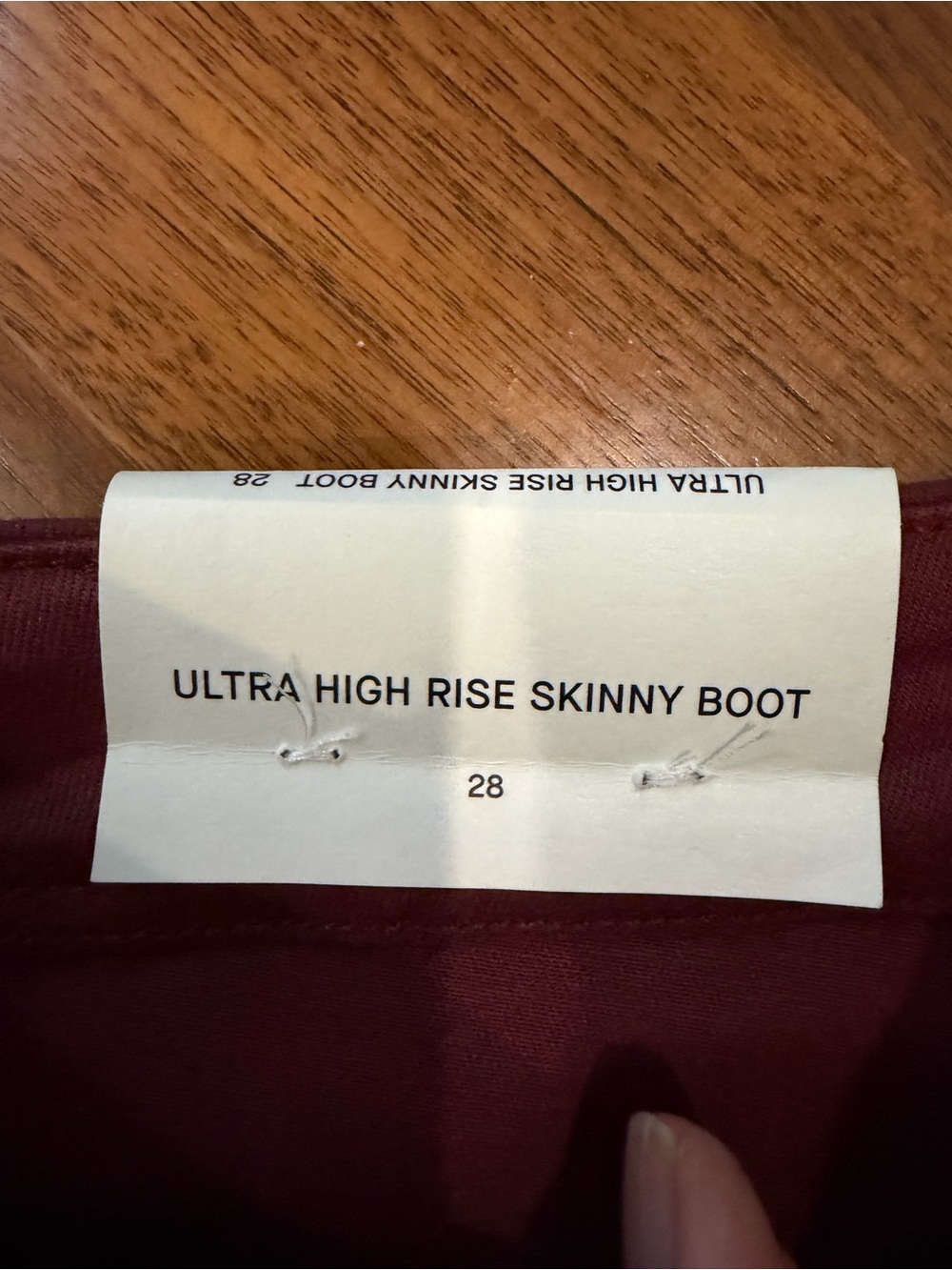 7 For All Mankind Burgundy Faux-Leather Flare Jeans - Picture 3 of 11